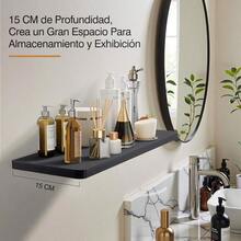 SUIOO OSLIFE Set de 6 Repisas Flotantes de MaderaEstante Flotante Minimalistas Pantalla Colgante Decorativa Soportan hasta 10 kg para Decoración de Decorar tu Cocina Sala Baño Cuarto Color Madera - Color Madera+6 Pz (50 x 15cm) - Ver 6