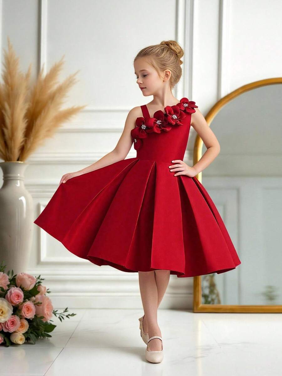 优雅花卉提花派对连衣裙，适合晚宴、生日、度假等场合，不含头饰