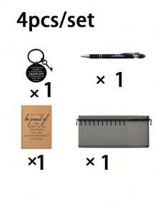 Set de 4/12/20 piezas, regalo de equipo, regalo de aprecio a los empleados, incluye bolígrafo, libreta de bolsillo motivacional, llavero motivacional y bolsa de tela, regalos de oficina adecuados para empleados, voluntarios, enfermeras, maestros, colegas, trabajo en equipo, jubilación y talla grande (Set de 4 piezas = 1 bolígrafo + 1 libreta de bolsillo motivacional + 1 llavero motivacional + 1 bolsa de tela) - Multicolor - Ver 8