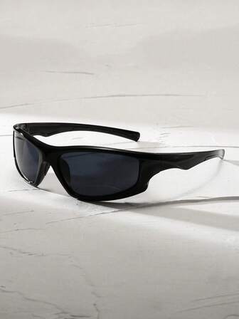 1 件时尚 Y2K 风格运动沙滩时尚眼镜男士黑色沙滩配饰眼镜墨镜街头风格适合毛衣夹克运动衫连帽衫皮裤和工装裤适合夏季海滩度假、户外、旅行