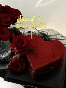 3件組 Happy Anniversary 壓克力蛋糕插牌，週年蛋糕裝飾，情人節蛋糕裝飾，結婚週年蛋糕裝飾，居家廚房必需品，烘焙裝飾，烘焙用品，蛋糕裝飾 - 彩色 - 查看 5