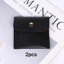 2pcs Faux Leather Jewelry Storage Organizer Pouch, Snap Closure | Dust-Proof, Waterproof, Anti-Oxidation, Holds Rings, Pendants, Necklaces, Earrings And Bracelets | Compact Minimalist Design, Suitable For Daily Use, Commuting And Travel. Also Suitable For Christmas, Ramadan, Valentine's Day And Other Holidays.