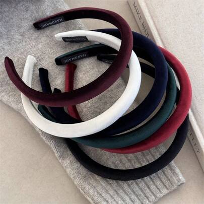 1pc/6pcs Women Velvet Casual Cute Street Style Polyester Thin Sponge Headband, Versatile Hair Accessory Suitable For School, Valentine's Day, Travel, Party, Birthday, Wedding, Holiday ,Hair Band Head Accessories Hairband Beauty Home Hair Accessories