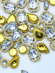 50颗白色手工水钻爪，适用于DIY装饰服装、鞋子、帽子、包包和其他配饰