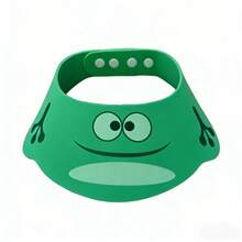 1个可调节防水儿童浴帽 - 卡通设计，EVA材质，柔软便携，3种颜色可选，浴室必备，适合各种头型，浴室配件，儿童洗浴用品