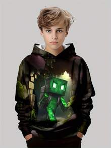 Sudadera casual impresa en 3D para niños, sudadera con capucha casual para exteriores, sudadera con capucha de la temporada - Colores mixtos - Ver 6