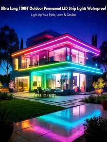 RGB LED霓虹灯带，带遥控器/APP控制，防水柔性霓虹灯，适用于卧室、房间装饰，16英尺-100英尺霓虹灯带，RGB LED灯带可通过APP和遥控器控制，具有定时、音乐同步功能，户外IP67防水，柔性霓虹灯，适用于卧室、客厅、游戏、万圣节派对、圣诞节装饰，LED霓虹灯招牌 - 多色光 - 查看 9