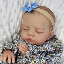 Asleep 48 CM Reborn Baby Doll Toys With 3D-Paint Skin And Visible Veins, Vinyl Limbs Cloth Body Princess Doll For Girl Birthday Gift Play House Toy - Muñeca bebé durmiendo - Ver 4