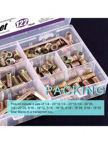 EstiloSwpeet - 122 Piezas De Acero Al Carbono Chapado En Zinc Para Muebles De Acero Al Carbono, Tornillos En Tuerca Roscados, Conectores De FijacióN De Pernos, Enchufe Hexagonal (1/4 + 5/16, Kit Surtido)VersióN Mejorada - 1 - Ver 7