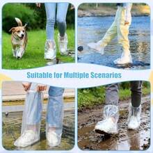 Fundas impermeables para zapatos 12 pares protectores de lluvia desechables antideslizantes para uso en interiores y exteriores - como en la foto - Ver 4