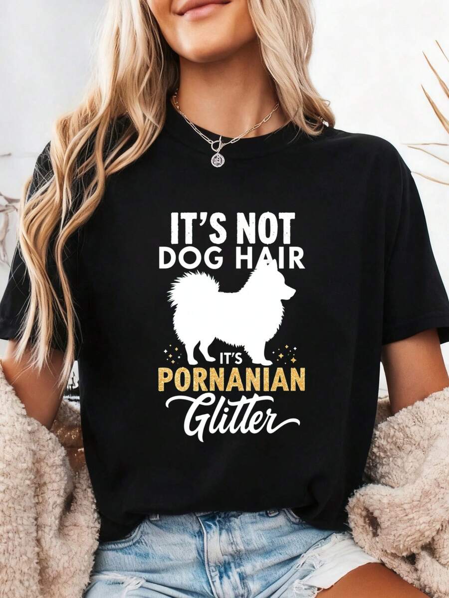 It's Not Dog Hair, It's Pomeranian T-Shirt - Black 3 - View 1