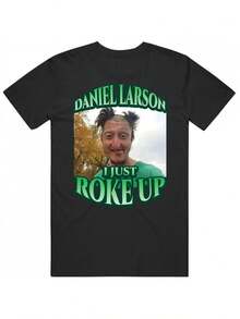 Daniel Larson Selfie Tshirt Casual Menswear Top Tshirt, Funny Meme Dank G Printed Shirts - 黑色 - 查看 1