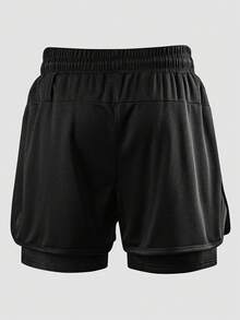 Men's Casual Sports Training Gym Shorts, With Floral Drawstring For Adjustable Fit, Made Of 100% Polyester, Suitable For Indoor And Outdoor Wear, Great Gift For Your Loved One - Black - View 4