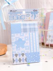 1本撕取式便签纸，糖月光图案，韩式插画学生便签纸，备忘录 - 彩色 - 查看 5
