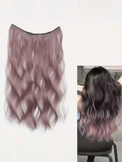 女士优雅发型配饰，色彩缤纷的派对挑染夹式假发，22英寸，多色可选，多卡设计，直发，百搭设计，适合所有发质，佩戴稳固，适合日常佩戴和各种场合，合成纤维接发，派对、万圣节、圣诞节、新年礼物、情人节礼物，节日必备