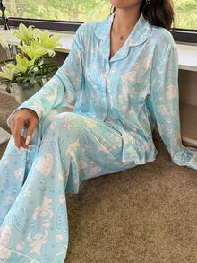 Disney Stitch Print Pyjamasset - Multifärgad - Visa 4