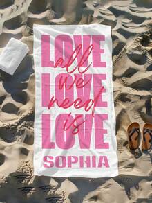 1 منشفة شاطئ مخصصة مطبوع عليها نص مصمم حسب الطلب، مخصصة باسمك. مثالية للاستخدام على الشاطئ، بجانب المسبح، وأثناء رحلات الشاطئ. هذه المنشفة الشاطئية متعددة الاستخدامات مثالية للأنشطة البحرية الخارجية، السفر، وتوفر الراحة أثناء الاستلقاء، التشمس، والاسترخاء. هدية فريدة للأم، الأب، الصديقة، الصديق. - متعدد الألوان - مشاهدة 7