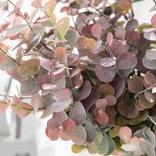 1 Bouquet 13.38 Inch Artificial Eucalyptus Leaf Bouquet, Fake Flowers Bridal Bouquet, Suitable For Spring Wedding Vases, Can Be Used For Home, Restaurant, Bedroom Decor, Holiday, Birthday Party, Outdoor Garden Decor - Gray Purple - View 9