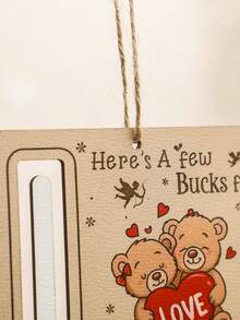 1 Peça Pingente de Carteira Urso de Pelúcia com Estampa de Café do Dia dos Namorados, Pingente de Carteira Romântico, Design Fofo de Urso, Tema de Coração, Tag de Presente Adorável, Ornamento Criativo de Presente em Dinheiro, Decoração de Árvore de Férias, Adequado para Decoração do Dia dos Namorados, Sala de Estar, Quarto, Porta do Escritório, Decoração de Parede, Troca de Presentes, Lembrancinha de Festa, Pingente de Decoração Doméstica