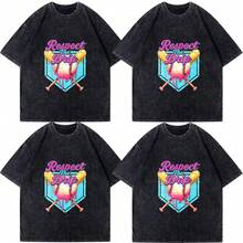 Camiseta de béisbol Drip Home Plate para jóvenes, deportes, respeto al estilo Drip, ropa deportiva de moda, regalo novedoso, camiseta Y2k, 5 tallas disponibles, ropa deportiva universal lavable para las 4 estaciones, casual para mujeres, multiusos - Negro - Ver 1