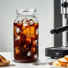 Mason Jar de boca ancha de 64 onzas paquete de 3 tarros grandes de medio galón con tapa hermética tarros de vidrio grandes para conservas decapado fermentación almacenamiento - 64 onzas - Ver 4