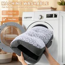 POCBLUE - Tapete para cama de perro XL lavable de lujo de 42 pulgadas cómodo y esponjoso antideslizante para perros de hasta 90 libras 42 x 28 pulgadas color gris - 420Lx280Anx35Es - Ver 5