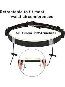 EstiloTendenciaCinturóN De NúMeros De Carrera Con 6 Bucles De Gel, 2 Pcs CinturóN De Carreras De TriatlóN, CinturóN EláStico Para Correr Con Tiras Reflectantes, Ajustable, Para TriatlóN, MaratóN (Negro)Calidad PremiumVersióN Mejorada - Negro - Ver 5