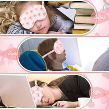 Cuffbow 6 Pcs Plush Sleep Eye Mask Silk Furry Eye Covers For Sleeping Cute Sleep Mask Fluffy Comfortable Sleeping Blindfold For Travel Sleepover Nap Party Supply Women(Bow,Pink) - Multicolor - View 5