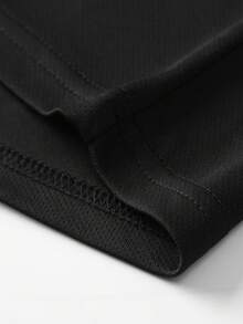 Men's Summer Solid Color Short Sleeve Casual Commuter Polo Shirt, Suitable For Golf Sports, Black Polo Shirt - Black - View 8