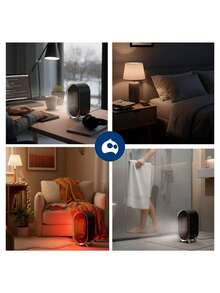 Calentador Portátil Eléctrico 900W con 2 Velocidades, Protección contra Sobrecalentamiento y Antivuelco; (10.5*13.5*24.5 cm). Bluelander - Negro - Ver 5