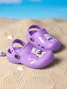 1 Pair Spring/Summer Comfortable Fashion Casual Lightweight Bear Print Soft Versatile Beach Foot Protection Clogs - Purple - View 2