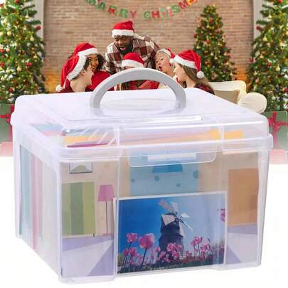 Greeting Card Organizer Storage Box With 6 Removable Dividers Store