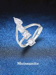 BLOVEMEE 这款时尚奢华的925银镶嵌1.9克拉摩根石戒指，包含1颗4*6毫米水滴形宝石、1颗4*6毫米椭圆形宝石、1颗5.0毫米圆形宝石和1颗4.0毫米方形宝石，适合女性日常佩戴、参加派对、度假、生日、情人节、母亲节、婚礼、周年纪念日、圣诞节等场合，也是一份精美的珠宝礼物。 - JZ0025M - 查看 5