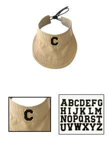 1pc Kids' Black 26 Letter Print Sun Hat, Breathable, Adjustable, Casual, Fashionable, Suitable For Spring & Summer - Multicolor - View 26