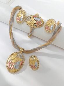 5pcs Chic Multicolor Butterfly Shaped Decor Women's Jewelry Set, Fashionable Accessories - Multicolor - View 3