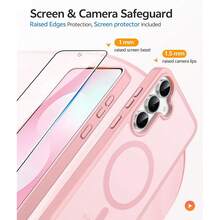 For Samsung Galaxy S25 FE Case: Magnetic Translucent Matte Military Grade Drop Proof Protection Cell Phone Cover - Slim Rugged Durable Shockproof Protective S25Fe Cases (Pink-6.7 Inch) - Pink - View 5