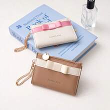 Bowknot Chain! Minimalist New Coin Purse High-End Women's Wallet Japanese Style Purse For Women Money Wallet Mini Wallet Purse Wallet Small Wallet Cute Wallet Wallet Keychain Travel Essential Badge Holder Lanyard Id Card Holder Id Holder - Multicolor - View 2
