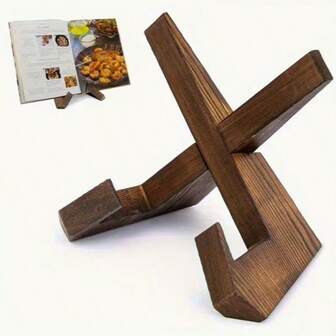 1 pieza Soporte de menú de madera, soporte de escritorio para libros/tabletas/discos para restaurante, oficina en casa