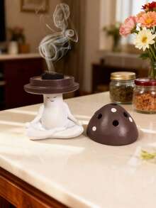 1 Stück pilzförmiges Harz-Ornament - süßer, kreativer Räucherstäbchenhalter & Dekoration für Esszimmer, Wohnzimmer, Schreibtisch, Yoga- & Meditationsräume für den Ramadan - Verschiedenfarbig - Übersicht 9