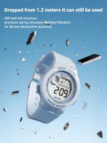 MINGRUI Candy Color Digit Alarm Wrist Watch With Chronograph & 30M Water Resistant Luminous, Multi-Function Digital Watch For Children, Students, Campus Use - one-size - View 3