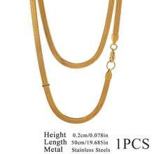 1条不锈钢式扁平链条项链，链节宽度可选2/3/4/5毫米，蛇骨链设计，男女通用 - 刀片鏈 - 查看 17