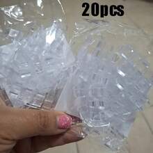 100/40/20个装粘性电缆夹，透明电线支架，用于电源线管理，塑料电缆夹，适用于墙壁和桌子下方 - 無色 - 查看 8