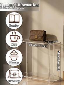 亚克力窄边桌，适合小空间，可用作沙发边桌/玄关桌、透明纤薄床头柜、开放式书架边桌，适合在玄关、卧室、客厅、餐厅等小空间进行展示和收纳。