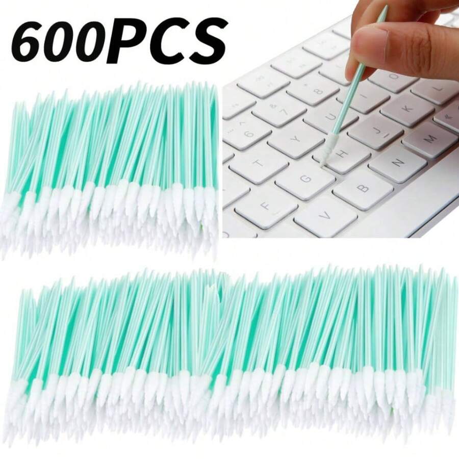 600Pcs Cleaning Swab Kit, Nonwoven Cotton Swab Dust-Proof For Clean Laser Lens Polyester Swabs Lint Free Swabs For Optics Lens, Camera, Arts And Crafts, Automotive Detailing - 600pcs - View 1