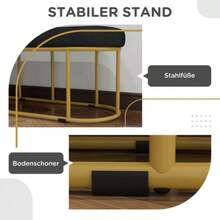 HOMCOM Upholstered Bench With Velvet-Look Finish, Seating Bench, Bed Bench, Dressing Table Bench, Entryway Bench For Living Room, Up To 200 Kg, Steel, Black - Black - View 6