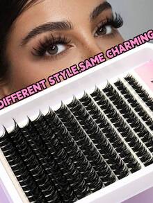 DIY 书型假睫毛套装：包含 192 簇假睫毛，密度从 30D 到 80D，卷度从 D 到 C。单根假睫毛采用柔软的仿貂毛材质制成。这款套装可打造 3D 浓密妆效，适合派对和日常妆容。 - 黑色 - 查看 2