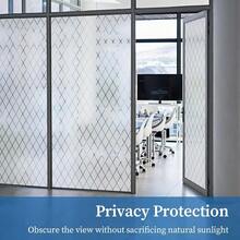 FEOMOS Frosted Lattice Window Film Window Privacy Film Decorative Window Cling Non Adhesive Frosted Glass Film for Windows Doors UV Rejection 17.3x78.7 inches - Puroesmerilado - Ver 6