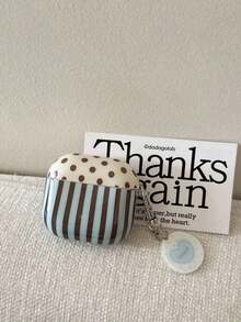 Ins Korean Style Blue & Brown Striped Polka Dot Protective Case For AirPods 4, Pro 2, New 3, Anti-Fall Wireless Bluetooth Earphones Case For Women - Nhiều màu - Xem 7