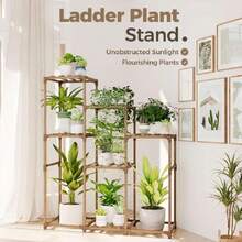 Tall Plant Stand Indoor Wood Shelf Outdoor Tiered Rack For Multiple Flowers 5-Tier 7-Pot Ladder Holder For Plant Pots Gardening Dr,37148573 - 玫瑰紅 - 查看 5