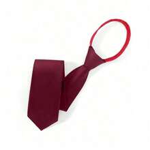 1pc Men's Simple Solid Color Pulled Knot Business Necktie Casual Men Necktie - Black - View 5